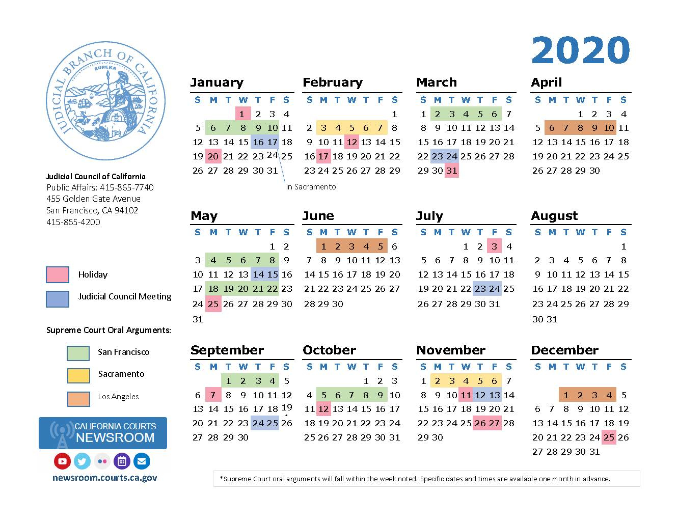 Turning Stone Bingo Calendar 2020